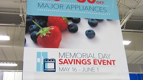 Best Buy 'Memorial Day' Ceiling Banner