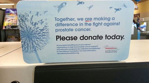 Dominick's 'Fight Against Prostate Cancer' Checkout Sign