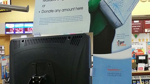 Dominick's 'Fight Against Prostate Cancer' Checkout Sign