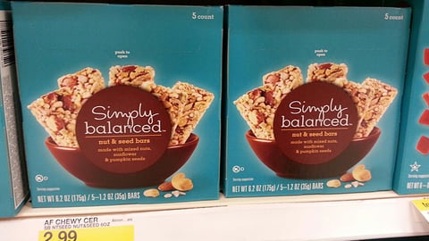 Target Simply Balanced Nutrition Bar Packaging