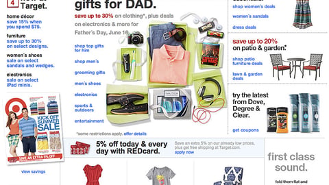 Target 'Gifts for Dad' Leaderboard Ad