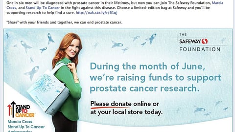 Dominick's 'Prostate Cancer Research' Facebook Update