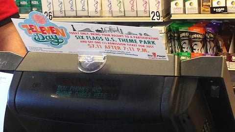 7-Eleven Six Flags Checkout Sign