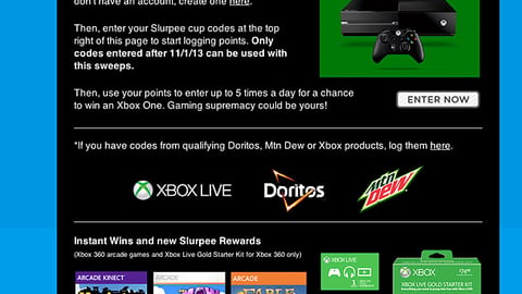 7-Eleven PepsiCo Xbox One Sweeps Landing Page