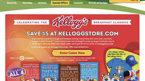 Kellogg's Target 'Breakfast Classics' Webpage