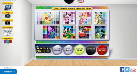 Glidden.com Disney Virtual Room Painter