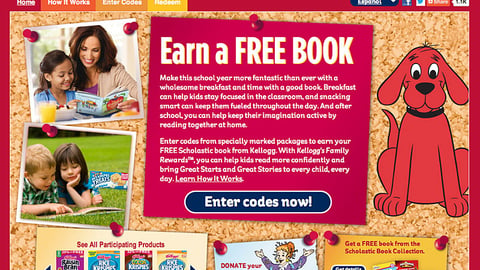 Kellogg 'Free Book' Landing Page