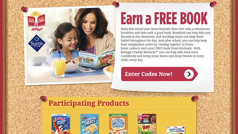 Scholastic Kellogg 'Free Book' Landing Page