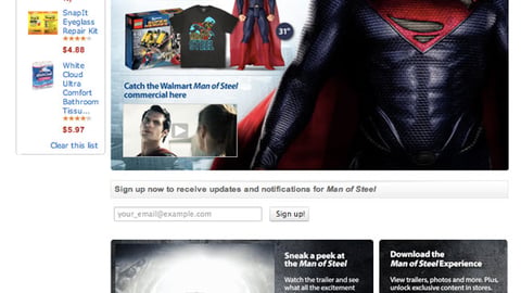Walmart 'Man of Steel' Webage