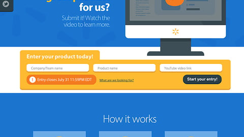 Walmart 'Get on the Shelf' Landing Page