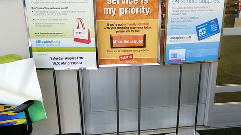 Staples Lobby Stanchion Signs