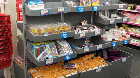 Staples 'Erasers & Sharpeners' Gondola
