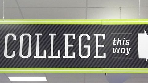 Target 'College This Way' Directional Sign