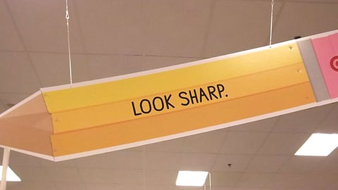 Target 'Look Sharp' Ceiling Sign