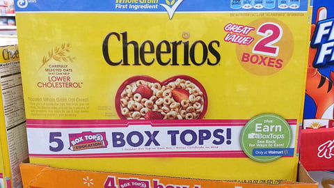 Cheerios Walmart '5 Box Tops' Packaging