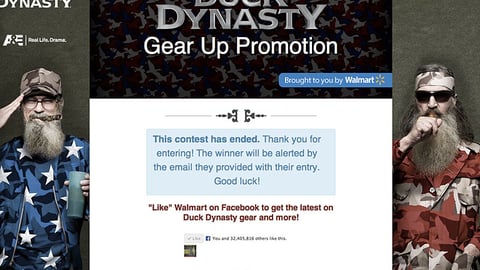 Twubs.com Walmart 'Duck Dynasty Gear Up Promotion' Microsite