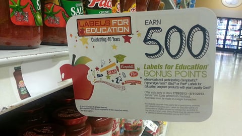 Safeway 'Labels for Education' Shelf Talker