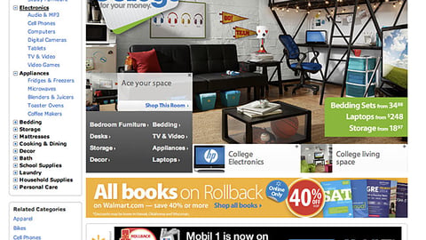 Walmart.com 'College Living' Landing Page