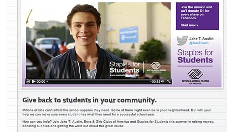 'Staples for Students' Landing Page