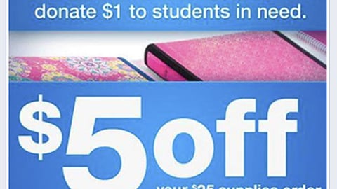 'Staples for Students' Facebook Update