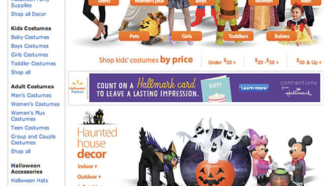 Walmart Halloween Landing Page