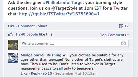 Target Phillip Lim Facebook Update
