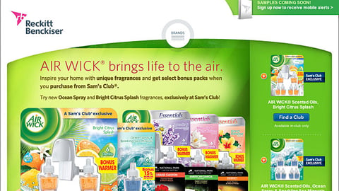 Air Wick Samsclub.com Brand Showcase