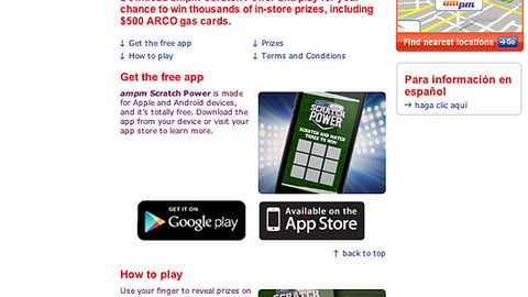 Am/pm 'Scratch Power' Promotional Page