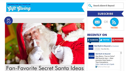 Bed Bath & Beyond 'Above & Beyond' Blog Page