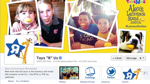 Toys "R" Us 'Alex's Lemonade Stand' Facebook Cover