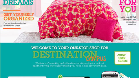 Bed Bath & Beyond 'Destination Campus' Home Page
