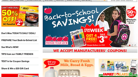 Family Dollar 'Back-to-School Savings' Carousel Ad
