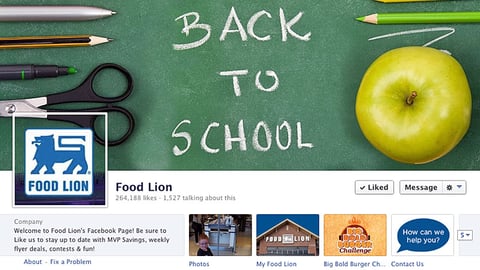 Food Lion 'Back to School' Facebook Cover