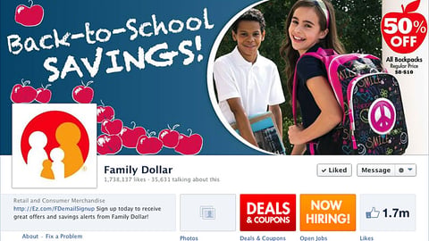 Family Dollar 'Back-to-School Savings' Facebook Cover