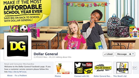 Dollar General 'Most Affordable School Year' Facebook Cover