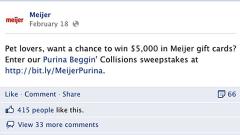 Meijer Beggin' Collisions Facebook Update