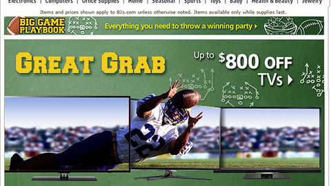 BJ's 'Big Game Playbook' Email