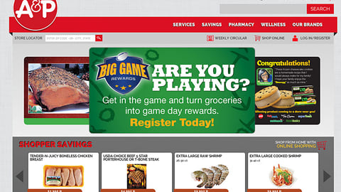A&P 'Big Game Rewards' Carousel Ad