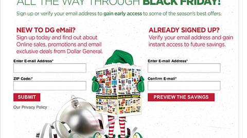 Dollar General Black Friday Facebook Tab