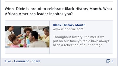 Winn-Dixie 'Black History Month' Facebook Update