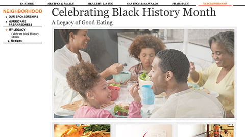 Winn-Dixie 'Black History Month' Landing Page