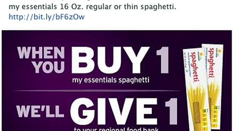 Hannaford 'Buy 1, Give 1' Facebook Update