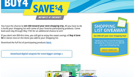 Kroger 'Win Your List' Page