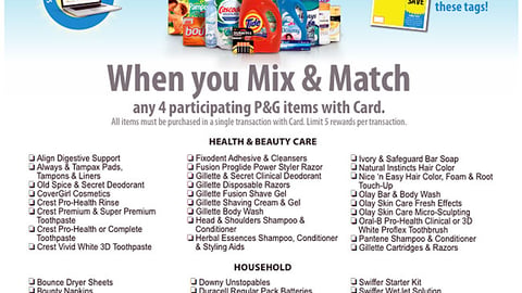 Kroger P&G 'Mix & Match' Shopping List