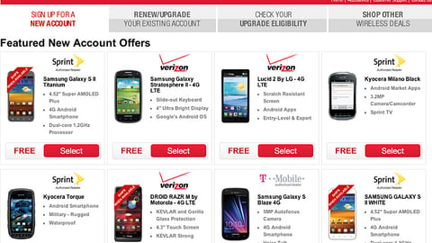 Simplexity CVS 'Choose Your Phone' Page