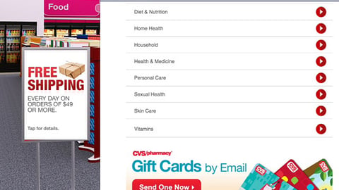 CVS iPad 'Shop' Page