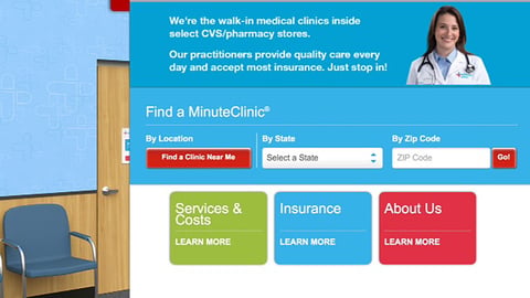 CVS iPad MinuteClinic Page