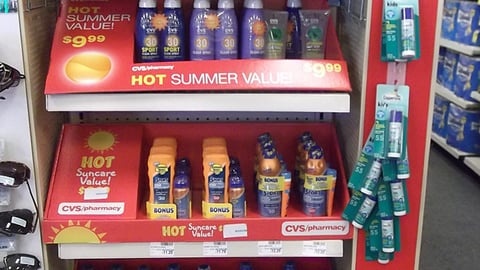 CVS Multi-Brand Sunscreen Shelf Trays