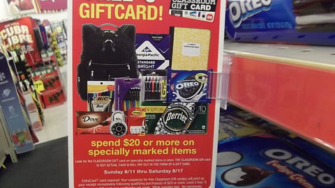 CVS 'Classroom Gift Card' Shelf Talker