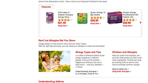 CVS 'Allergy Answers Live Here' Landing Page